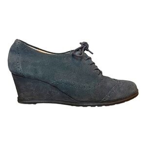 ELLEN Tracy Active Tobin Wedge Suede Leather Loafer in Grey